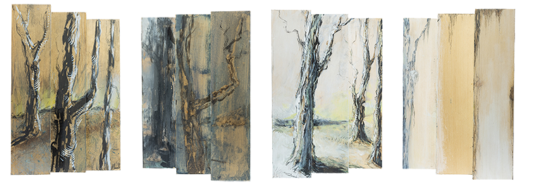 Les "Forêts" d'Albane Paillard-Brunet, artiste et plasticienne grenobloise, sont des sculptures sur pavés de bois.